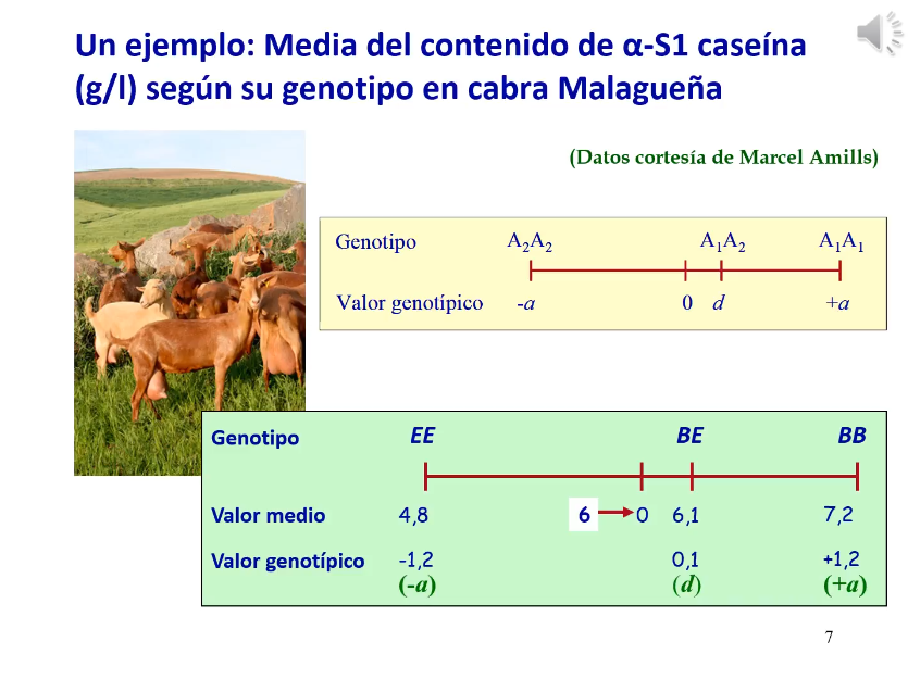 valores genotipicos ejemplo caseina